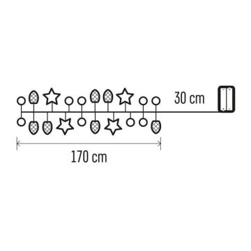 LED Łańcuch bożonarodzeniowy 20xLED/2m