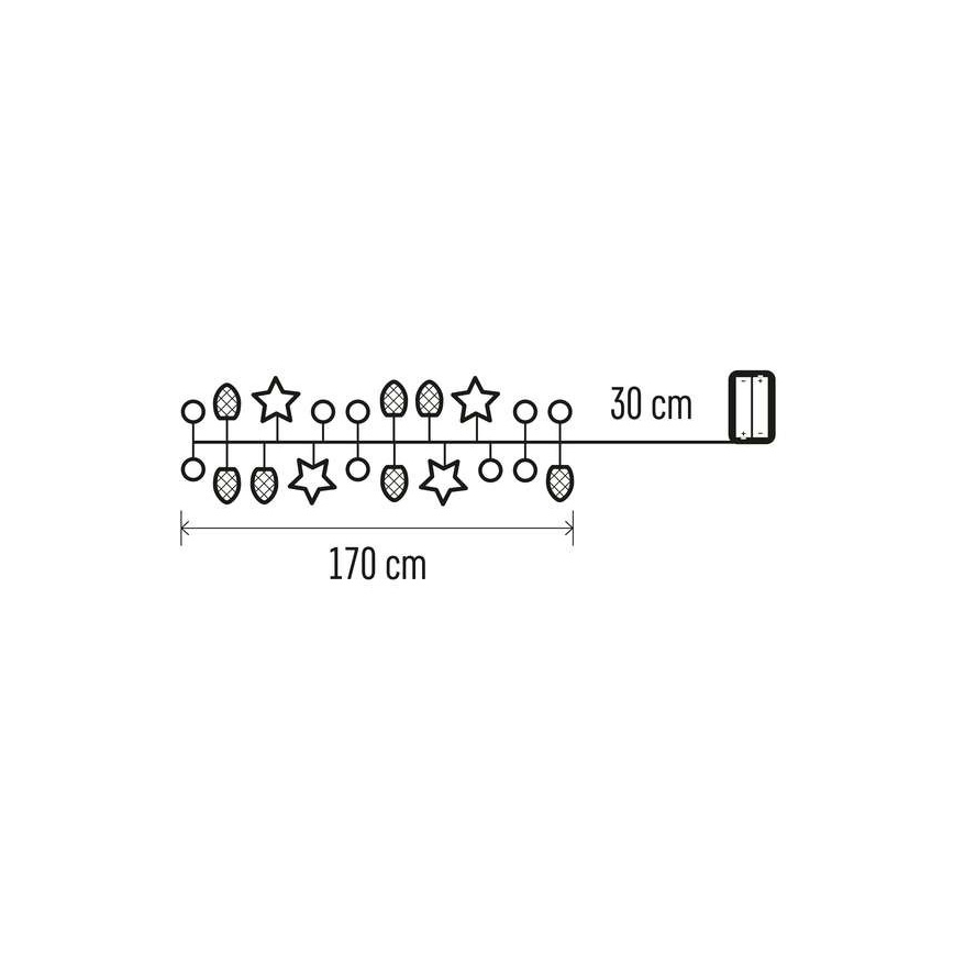 LED Łańcuch bożonarodzeniowy 20xLED/2m