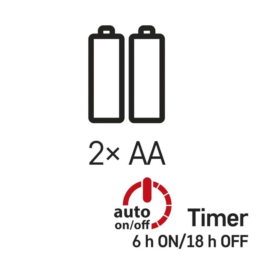 LED Łańcuch bożonarodzeniowy 20xLED/2xAA 2,4m zimna biel