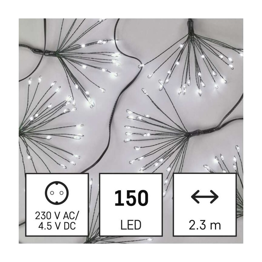 LED Łańcuch bożonarodzeniowy150xLED/5,35m zimna biel