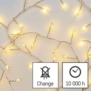 LED Łańcuch świąteczny 100xLED/3xAA 2,7m ciepła biel