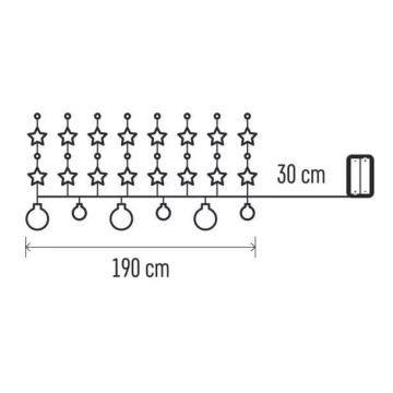 LED Łańcuch świąteczny 20xLED/2xAA 2,2 m ciepła biel