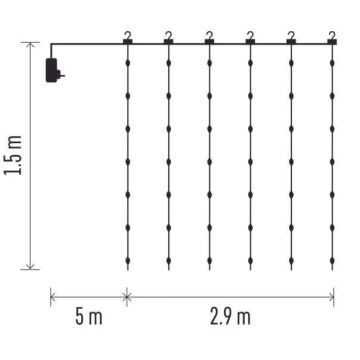 LED Łańcuch świąteczny zewnętrzny 300xLED/8 funkcji 7,9 m IP44 ciepła biel