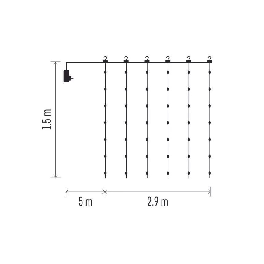 LED Łańcuch świąteczny zewnętrzny 300xLED/8 funkcji 7,9 m IP44 ciepła biel