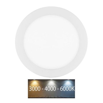 LED Łazienkowa oprawa wpuszczana LADA LED/25W/230V 3000/4000/6000K śr. 30 cm IP44 biała