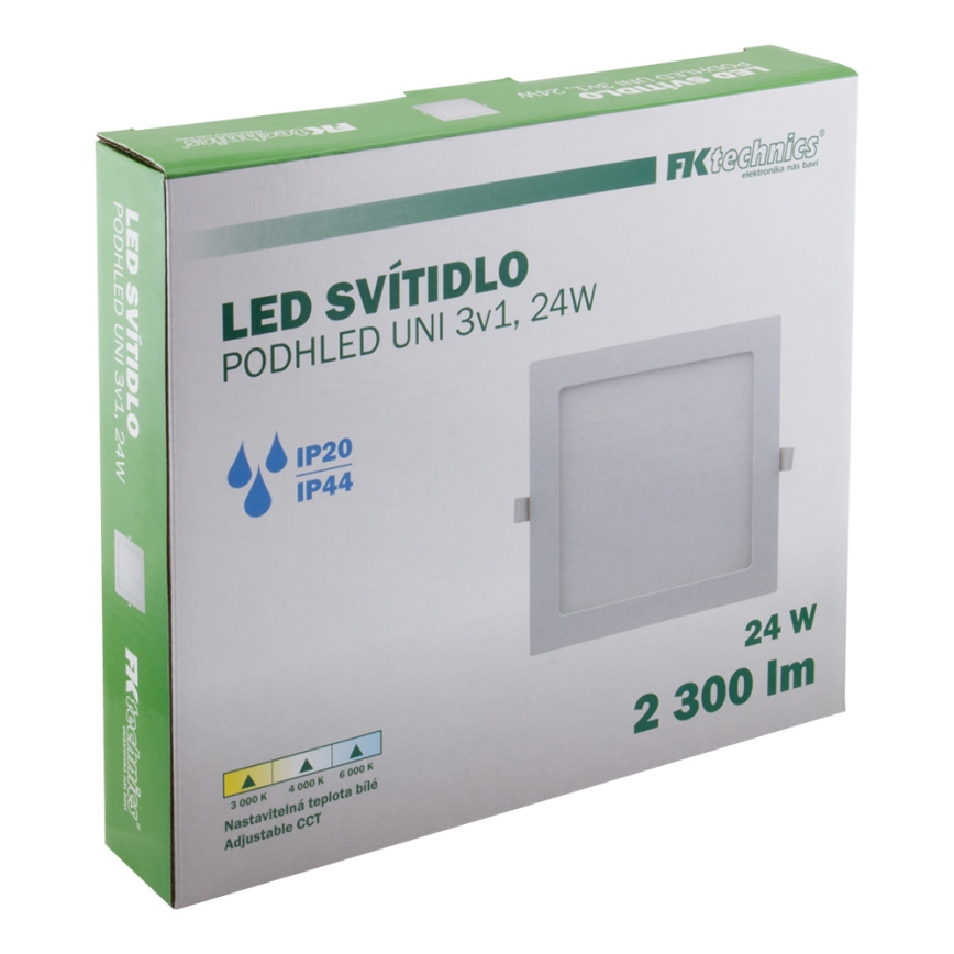 LED Łazienkowa oprawa wpuszczana LED/24W/230V 3000/4000/6000K IP44