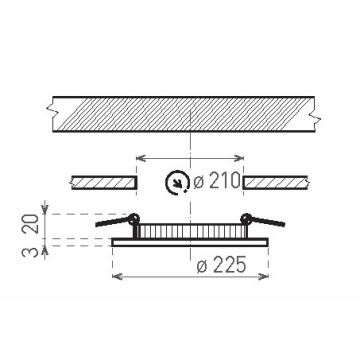 LED Łazienkowa oprawa wpuszczana VEGA LED/18W/230V 3800K śr. 22,5 cm IP44 śnieżna biel