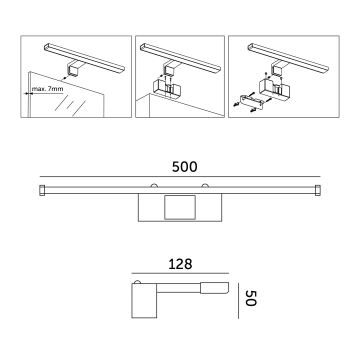 LED Łazienkowe oświetlenie lustra LED/10W/230V 4000K IP44 50 cm