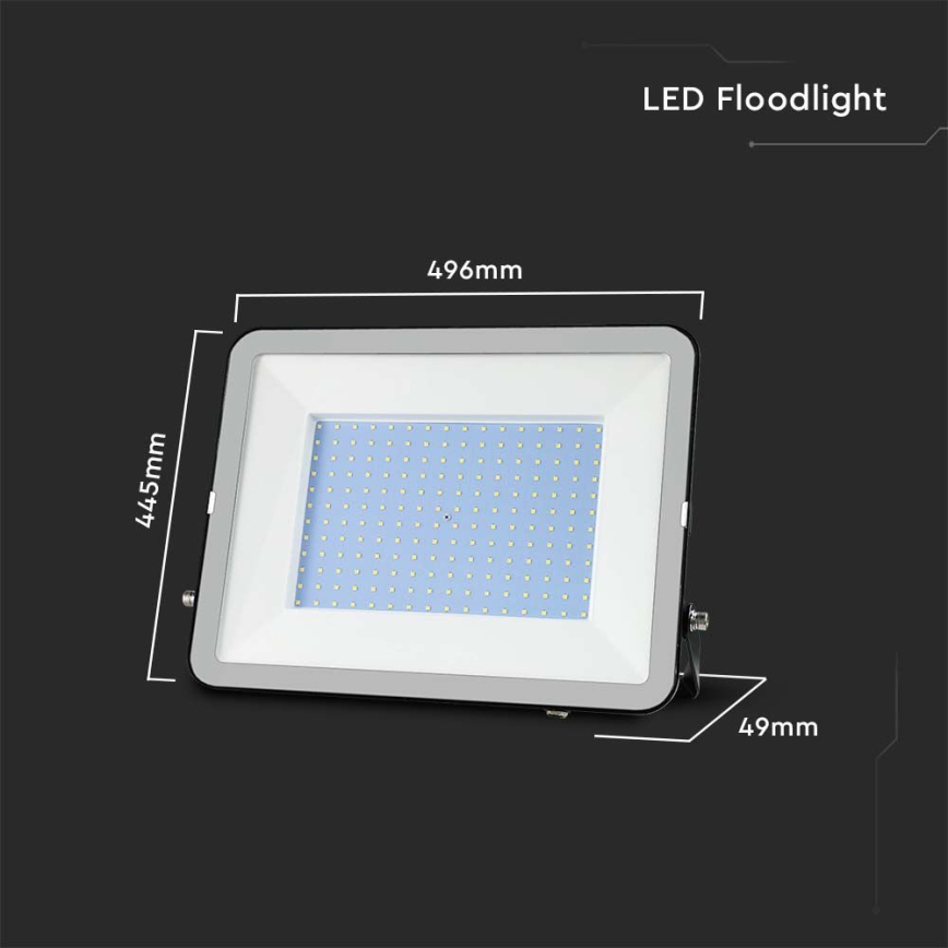 LED Naświetlacz SAMSUNG CHIP LED/300W/230V 6500K IP65 czarny