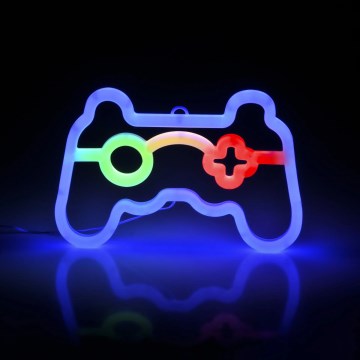 LED Neonowa dekoracja ścienna GAME LED/3W/3xAA USB niebieska