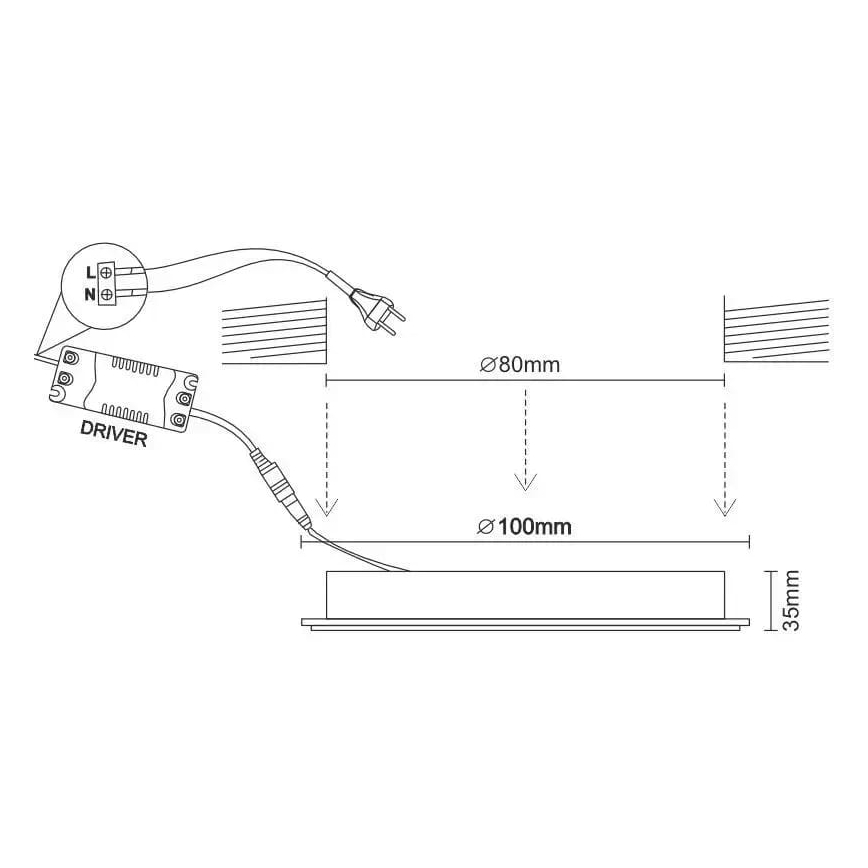 LED Oprawa wpuszczana LED/7,5W/230V 4000K biała