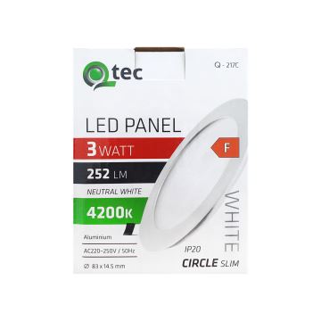 LED Oprawa wpuszczana QTEC LED/3W/230V 4200K śr. 8,3 cm