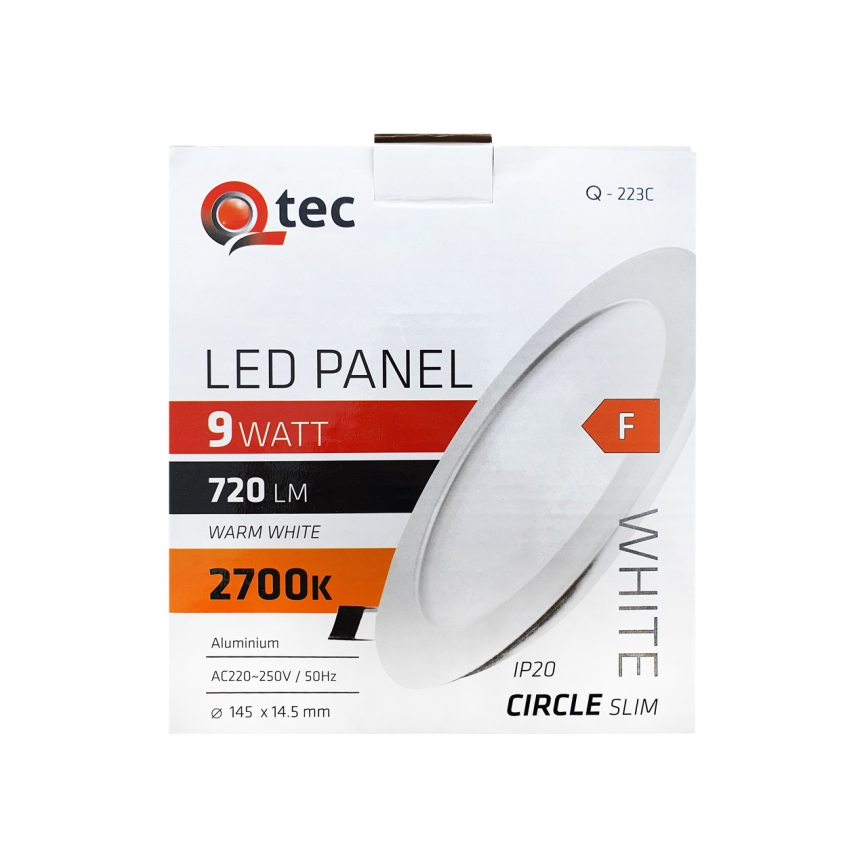 LED Oprawa wpuszczana QTEC LED/9W/230V 2700K śr. 14,5 cm