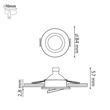 LED Oprawa wpuszczana SŁOŃCE OLAL 1xGU10/3,5W/230V 3000K śr. 8,4 cm złota