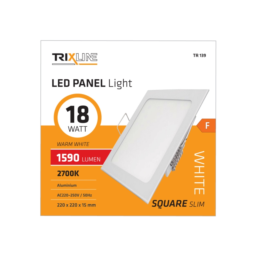 LED Oprawa wpuszczana SQUARE LED/18W/230V 2700K