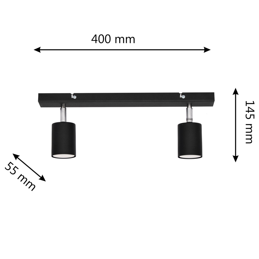 LED Oświetlenie punktowe TUNE 2xGU10/6,5W/230V czarny