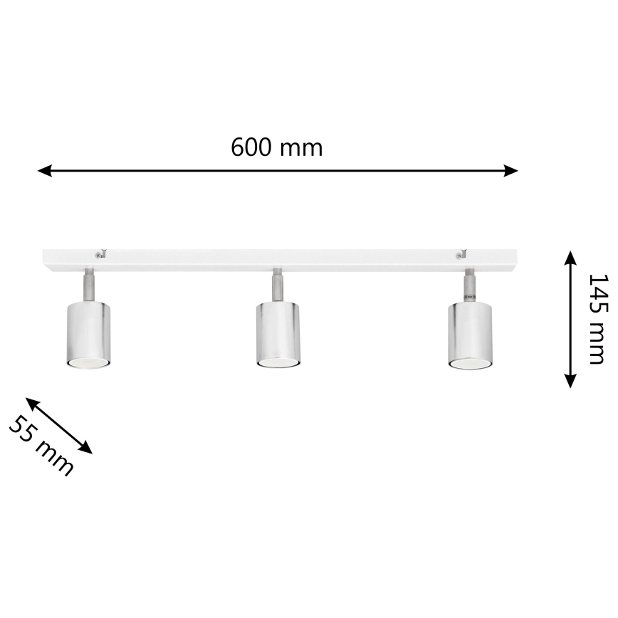 LED Oświetlenie punktowe TUNE 3xGU10/4,8W/230V matowy chrom/białe