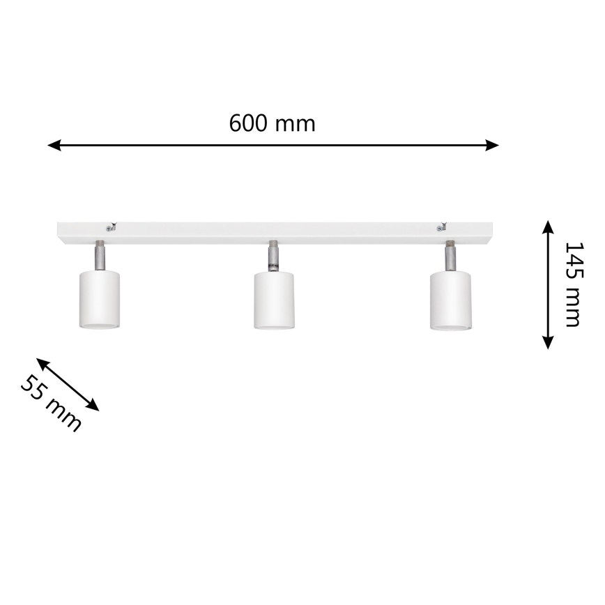 LED Oświetlenie punktowe TUNE 3xGU10/6,5W/230V biały
