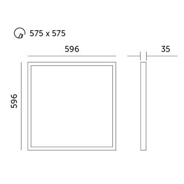 LED Panel wpuszczany LED/40W/230V 4000K 60x60 cm