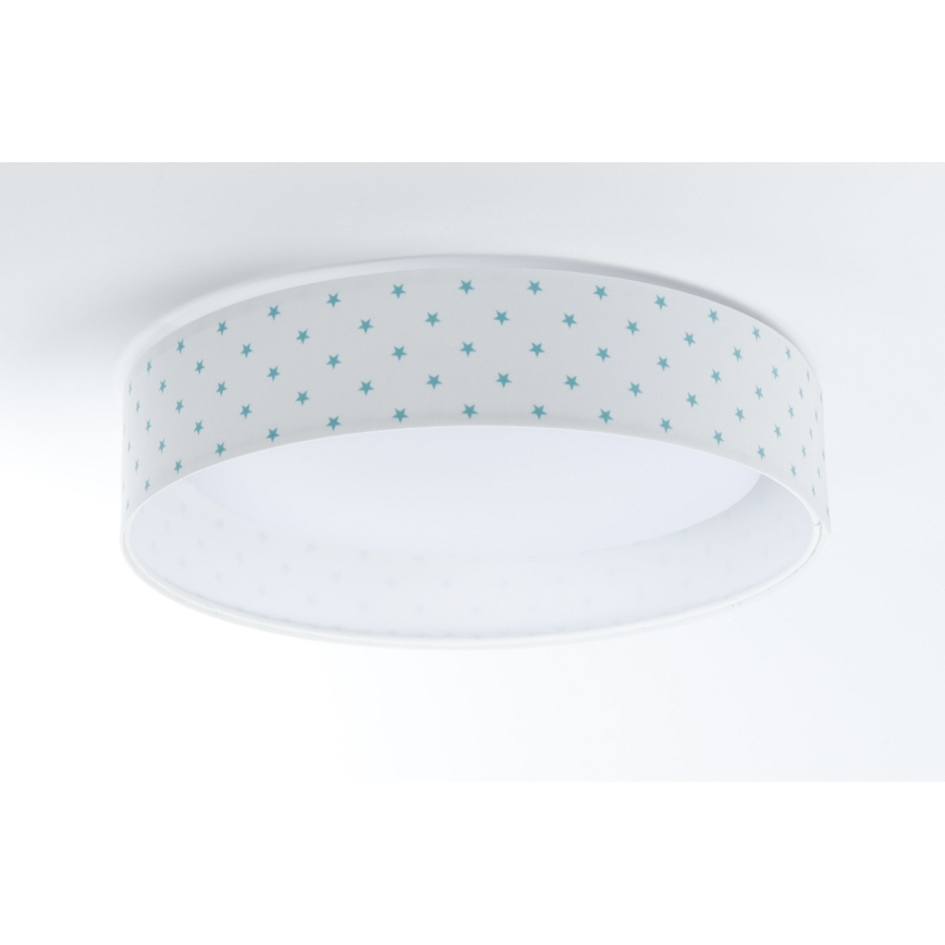 LED Plafon GALAXY KIDS LED/24W/230V stars białe/turkusowy