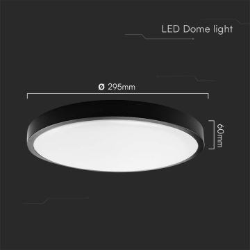 LED Plafon łazienkowy LED/24W/230V IP44 4000K śr. 29 cm czarny