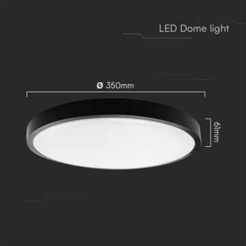 LED Plafon łazienkowy LED/36W/230V IP44 4000K śr. 35 cm czarny