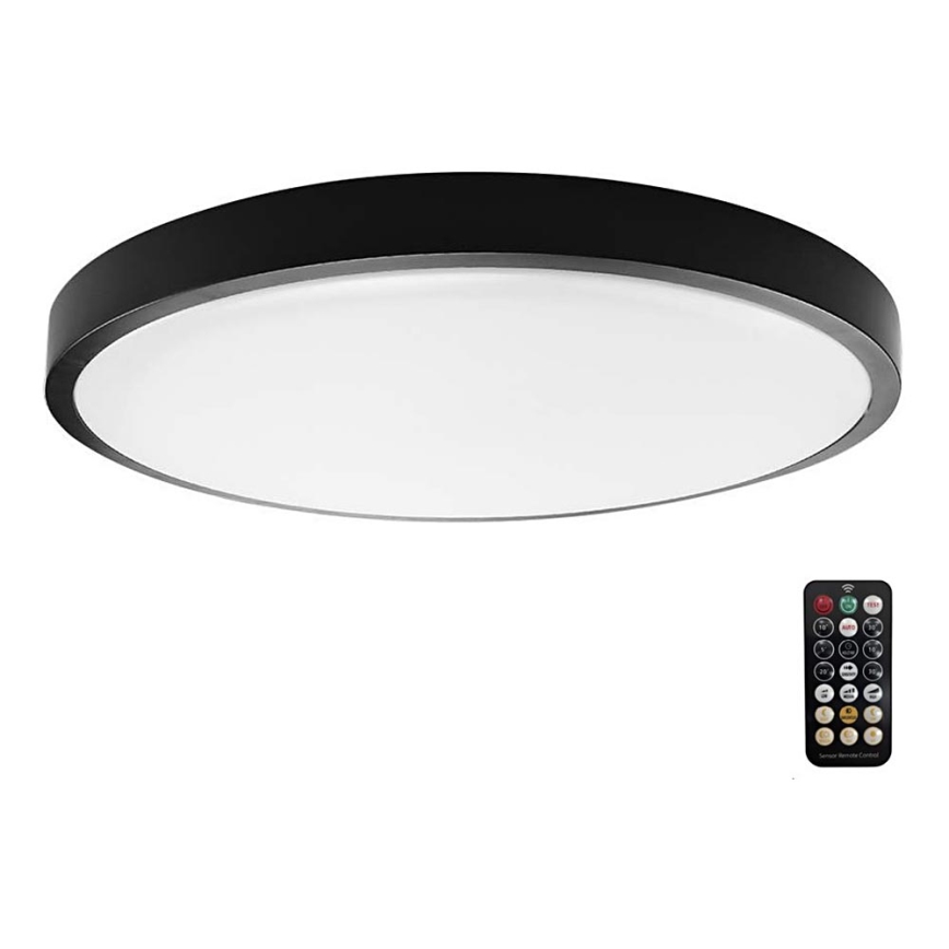 LED Plafon łazienkowy z czujnikiem LED/18W/230V 4000K IP44 czarny + pilot zdalnego sterowania