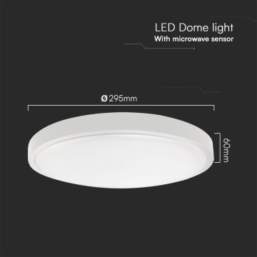 LED Plafon łazienkowy z czujnikiem LED/18W/230V IP44 3000K śr. 29 cm biały + pilot zdalnego sterowania