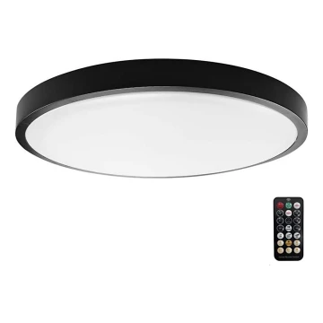 LED Plafon łazienkowy z czujnikiem LED/24W/230V 4000K IP44 czarny + pilot zdalnego sterowania