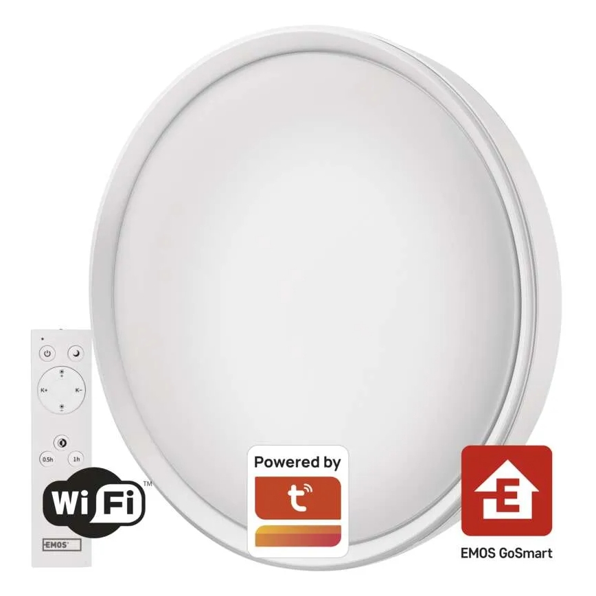 LED Plafon ściemnialny GoSmart LED/45W/230V śr. 50 cm 2700-6500K Wi-Fi Tuya + pilot zdalnego sterowania