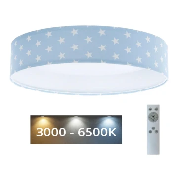 LED Plafon ściemnialny SMART GALAXY KIDS LED/24W/230V 3000-6500K gwiazdy niebieska/biała + pilot