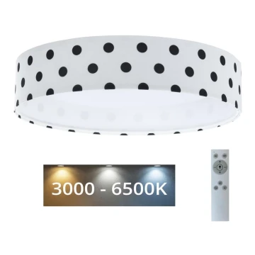 LED Plafon ściemnialny SMART GALAXY KIDS LED/24W/230V 3000-6500K kropki biała/czarna + pilot