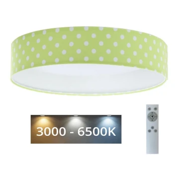 LED Plafon ściemnialny SMART GALAXY KIDS LED/24W/230V 3000-6500K kropki  zielona/biała + pilot