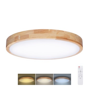 LED Plafon ściemnialny SOLID OAK LED/60W/230V 3000-6500K dąb śr. 51 cm + pilot zdalnego sterowania