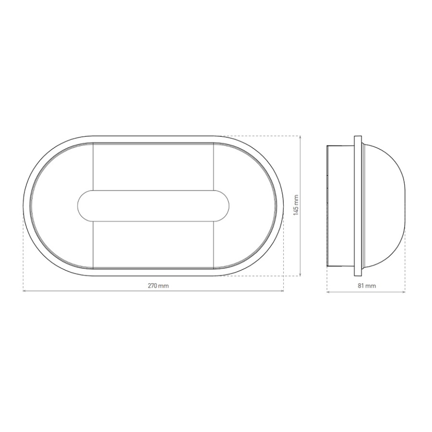 Greenlux GXPS028 - LED Plafon  DARA OVAL LED/20W/230V IP65