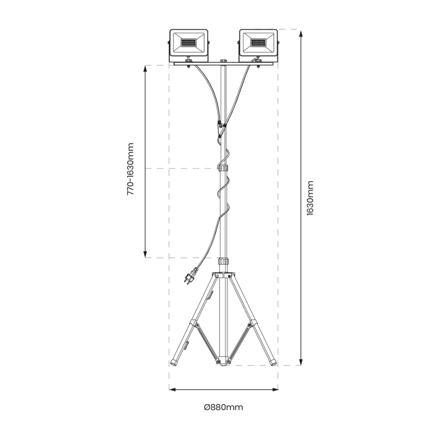 LED Reflektor na stojaku 2xLED/30W/230V 4000K IP44