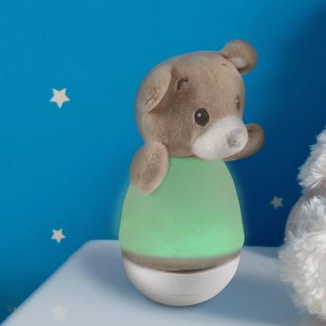 LED RGB Dziecięca lampka nocna z melodią 3xAAA/5V niedźwiedź
