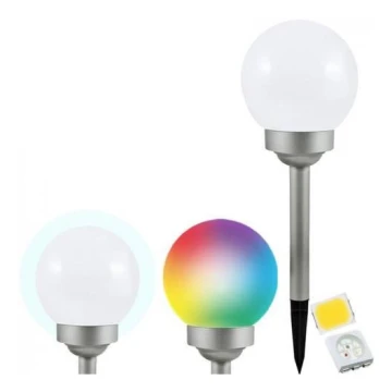 LED RGB Lampa solarna BALL LED/0,2W/AA 1,2V/600mAh IP44