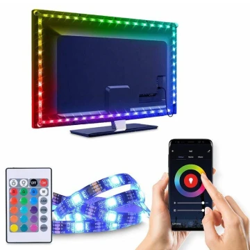 LED RGB Ściemnialna listwa do telewizora LED/6W/5V Wi-Fi Tuya + pilot zdalnego sterowania