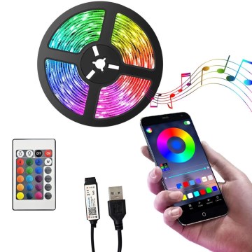 LED RGB Taśma ściemnialna LED/6W/5V USB 2 m + pilot zdalnego sterowania