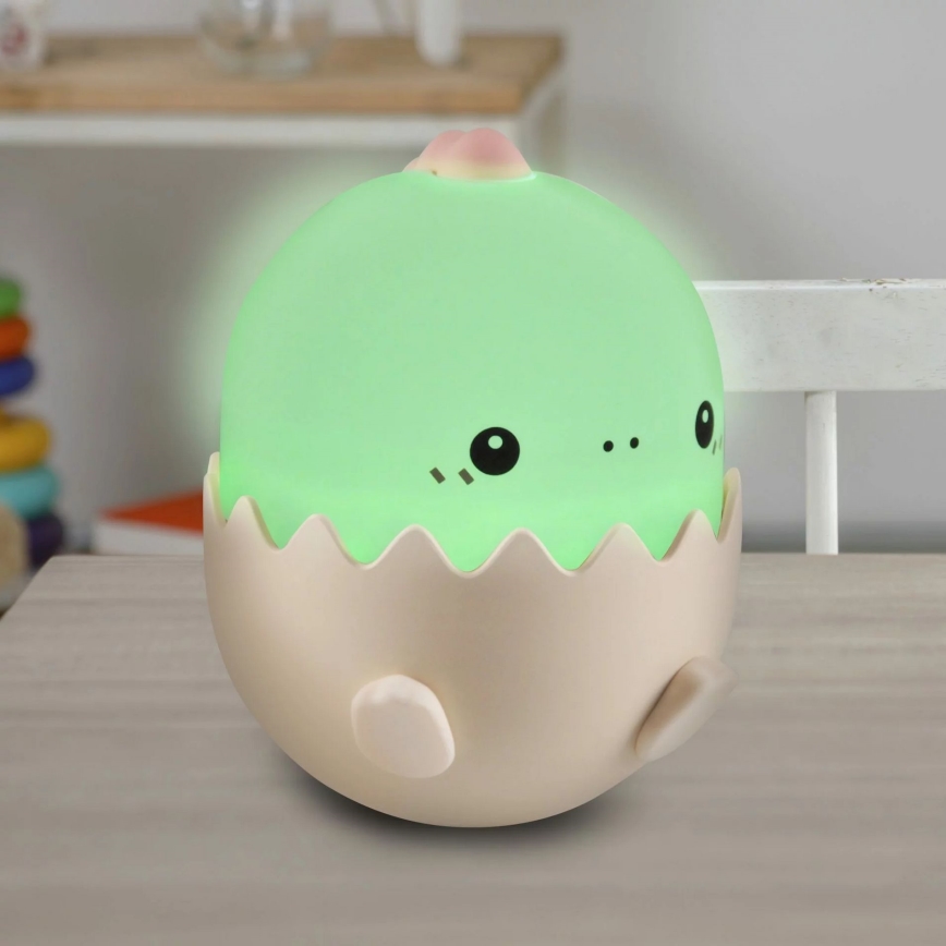 LED RGBW Ściemnialna children's dotykowy lampa BABY DINO LED/0,75W/5V 1200mAh różowe