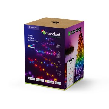 Nanoleaf - LED RGBW zewnętrzny łańcuch bożonarodzeniowy ESSENTIALS 250xLED 2x10m 2700-6500K Wi-Fi IP44