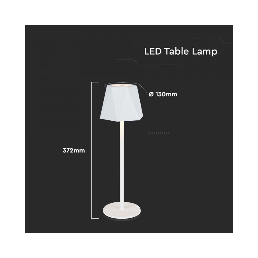 LED Ściemnialna akumulatorowa dotykowa lampa stołowa LED/4W/5V 3000-6000K 1800 mAh biała