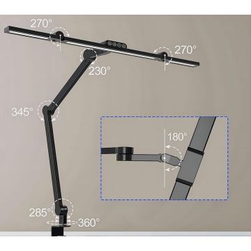 LED Ściemnialna dotykowa elastyczna lampa stołowa LED/24W/230V 3000-6500K CRI 92 czarna