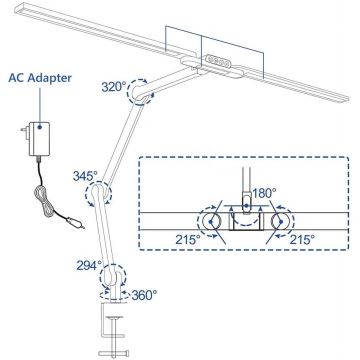 LED Ściemnialna dotykowa elastyczna lampa stołowa LED/24W/230V 3000-6500K CRI 92 czarna