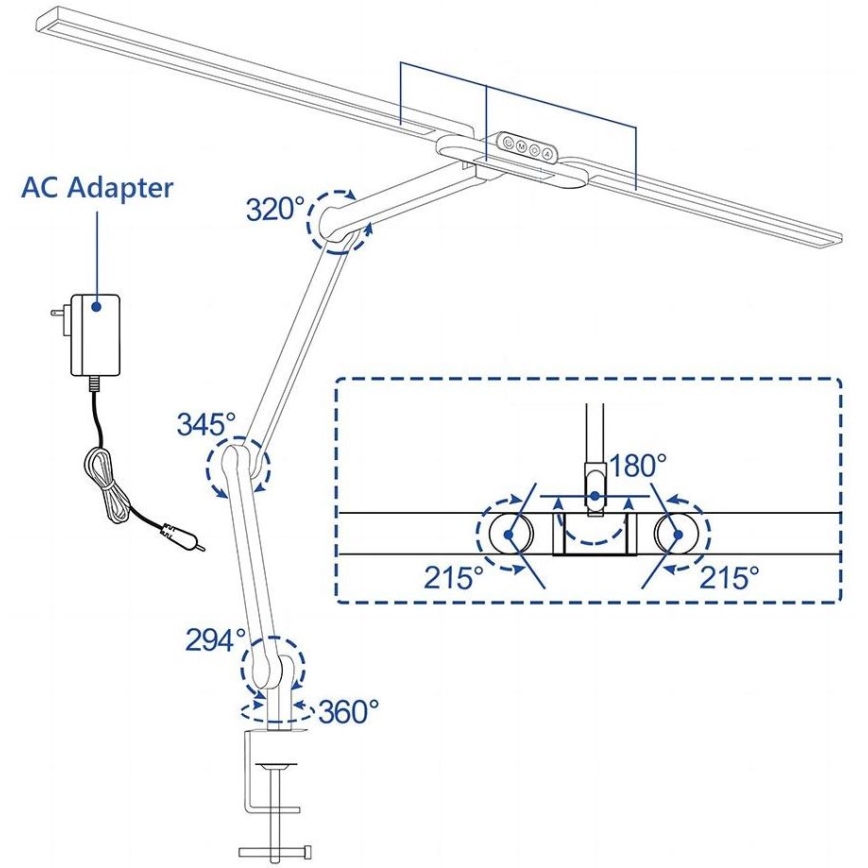 LED Ściemnialna dotykowa elastyczna lampa stołowa LED/24W/230V 3000-6500K CRI 92 czarna