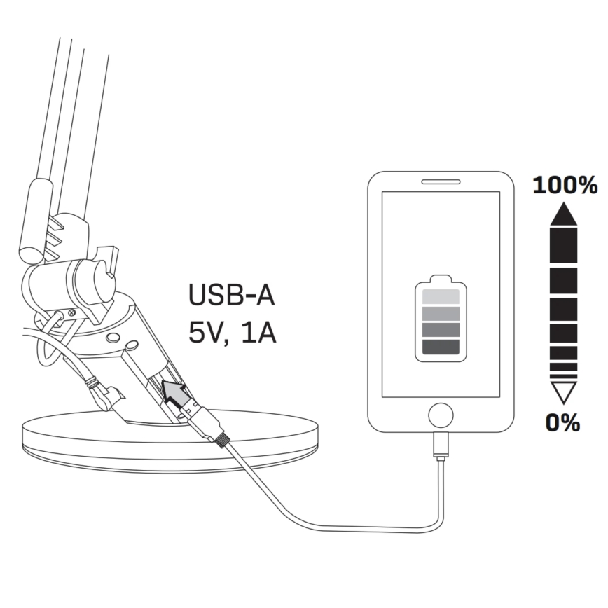 LED Ściemnialna dotykowa lampa stołowa OPTIMUM LED/7W/230V USB 3000/4000/6000K biała