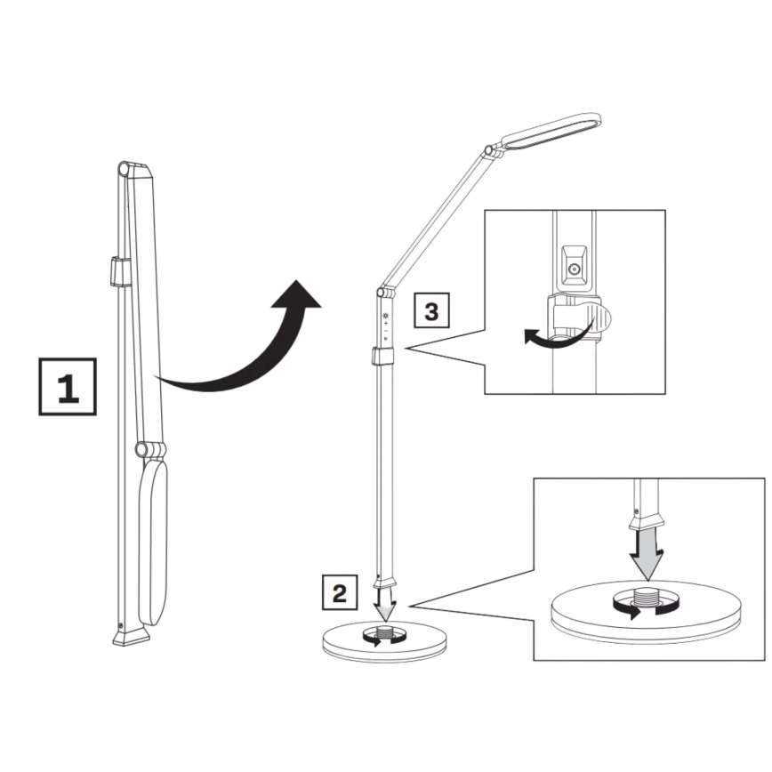 LED Ściemnialna dotykowy lampa podłogowa FERRARA LED/13W/230V 3000/4000/6000K czarna