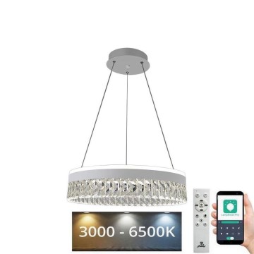 LED Ściemnialna kryształ żyrandol na lince LED/90W/230V 3000-6500K biały + pilot zdalnego sterowania