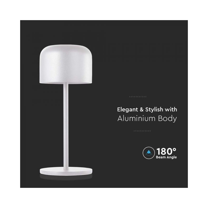 LED Ściemnialna akumulatorowa dotykowa lampa stołowa LED/1,5W/5V 2700-5700K IP54 2200 mAh biała